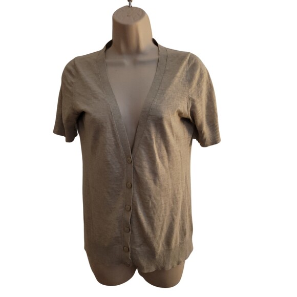 Banana Republic Beige/Nude V Neck Blouse Size Small 100% Cotton - Picture 1 of 2